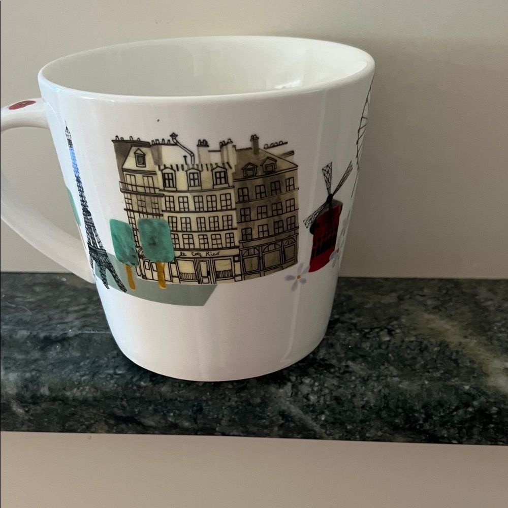 Grace Paris Themed White Mug with Colorful Accents - Picture 3 of 5